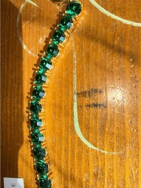 Impression Bracelet with Emerald Stones